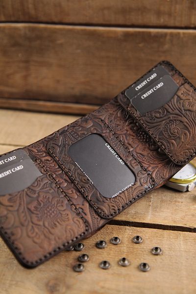 New Coast Leather 1900's Γνήσιο Δέρμα Χειροποίητο Ανδρικό Πορτοφόλι Καφέ