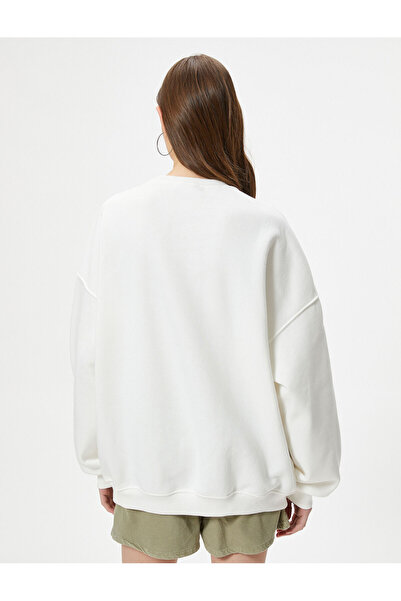 Koton Βαμβακερό μακρυμάνικο κολεγιακό φούτερ - εμπριμέ, άνετη εφαρμογή