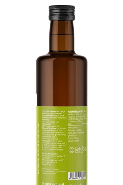 RAAZ Avokado Yağı 250 ml – %100 Saf, Doğal Ve Soğuk Sıkım