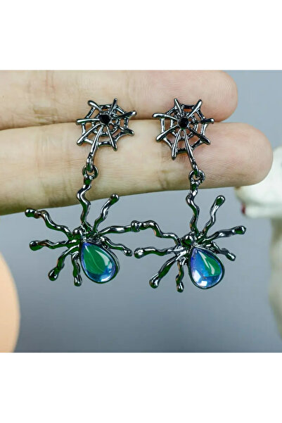 DÜKKAN DESİGN Dükkan Design Y2K Örümcek Detaylı Gotik Küpe