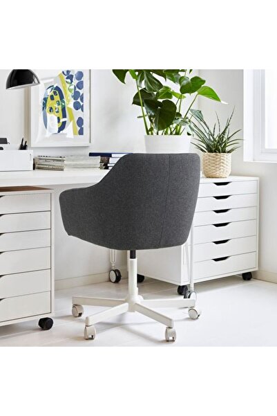 IKEA TOSSBERG/MALSKAR, çalışma sandalyesi, gunnared koyu gri-beyaz