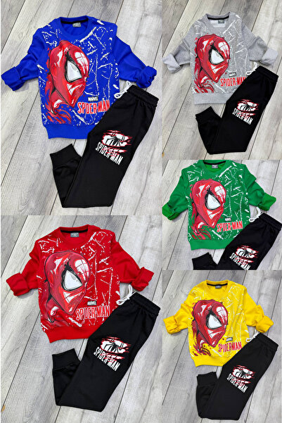 SPIDERMAN 2 Yarn Spiderman Printed Gray Tracksuit Set