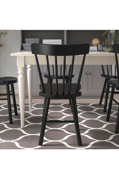 IKEA ahşap sandalye, siyah