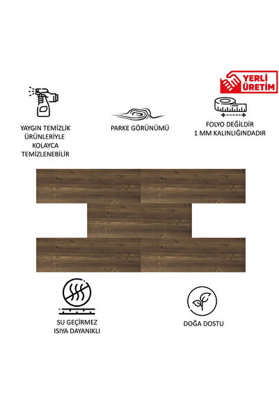 TİNK Kendinden Yapışkanlı Antik Desenli PVC Parke 25x80 cm / 15 Adet / 3 m²