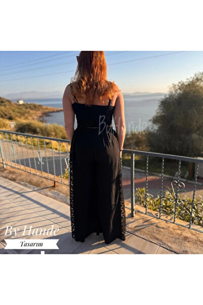 BY HANDE TASARIM Women's Black Medina Silk Sequined Loose Trousers