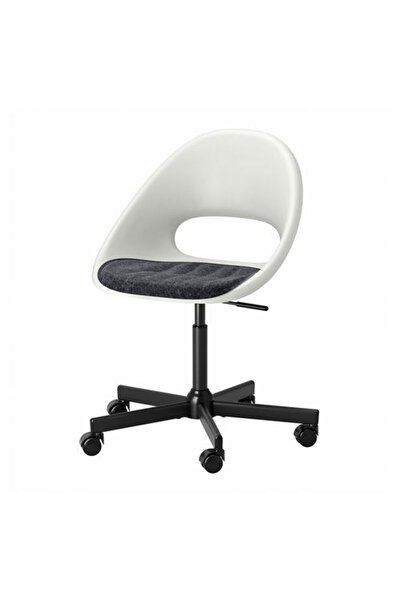 IKEA LOBERGET/MALSKAR, çalışma sandalyesi, beyaz-koyu gri
