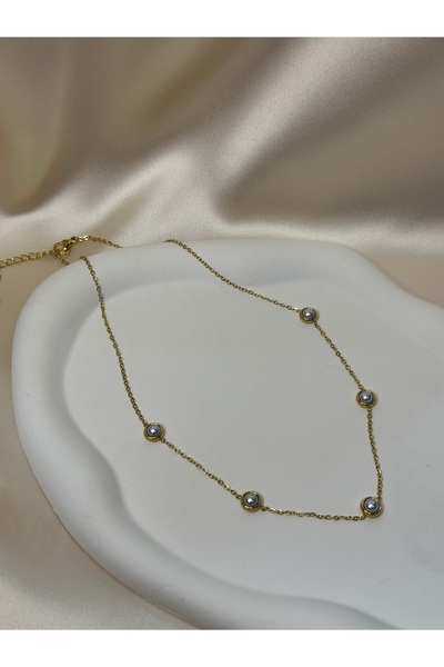 asal jewelry Gold Zincir Minimal İnci Kolye