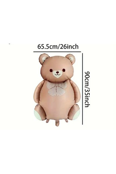 Partifabrik Caramel Color Retro Teddy Bear Foil Balloon 90 cm