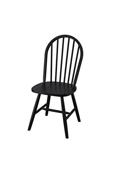 IKEA SKOGSTA, ahşap sandalye, siyah