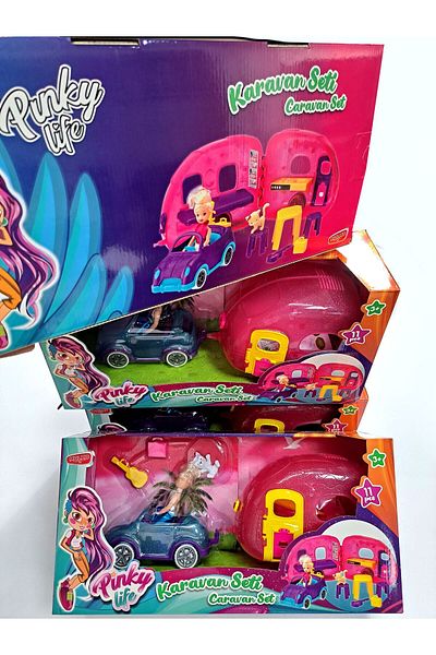 FEN TOYS منزل متنقل للسيارة مع سرير أطفال وكراسي طاولة مع طقم مطبخ 44 × 22 سم 11 قطعة