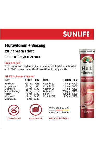 Sunlife Multivitamin Support Set - Multi +Ginseng & Multi +Q10 (20+20 Tablets)