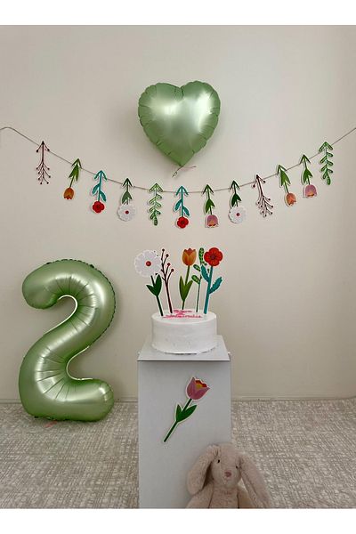 Partifabrik Set de petrecere cu baloane cu flori retro și salvie florală