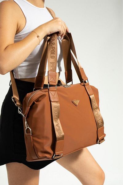 Baginn Geantă de umăr de dimensiuni mari din țesătură satinată de 40*35 cm - Geantă de cumpărături cu curea încrucișată