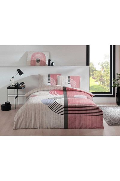 Taç Σετ Παπλωματοθήκη Ranforce Quenn Size 120 τεμαχίων Alex Pink Elastic 160 cm X 220 cm