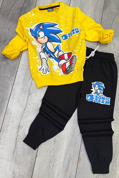 Sonic 2 szál Sonic nyomott sárga tréningruha szett