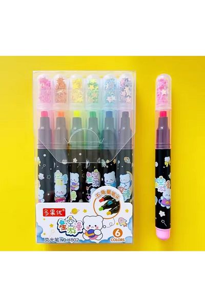 bundle island Highlighter Set with 6 Colors Figure Printing