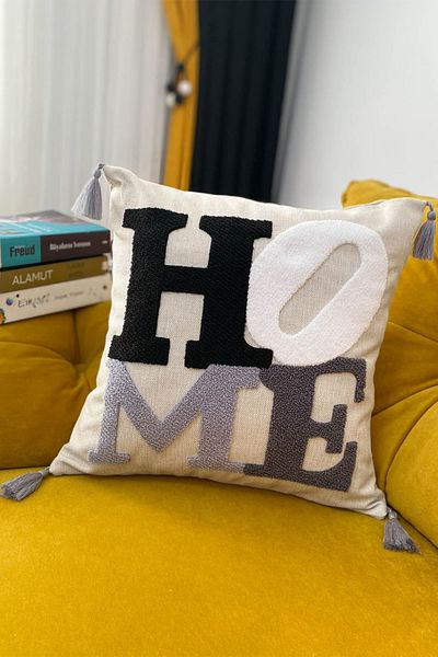 e-Bizz Store 1 Throw Pillow Cover with Punch Embroidery