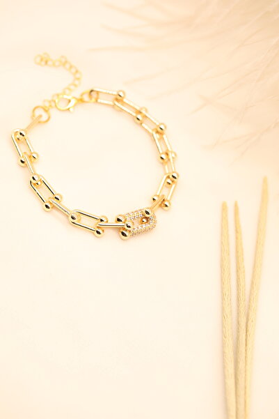 Tutkum Blanca Zirkon Taşlı Altın Renk Bileklik