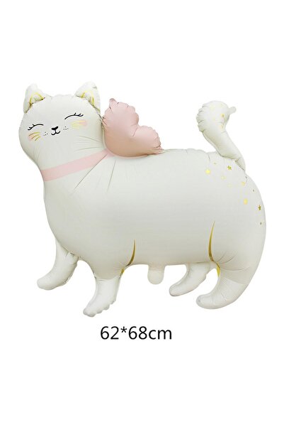 Patladı Gitti Retro Kedi Folyo Balon 68-62 Cm
