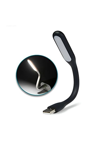 Derwell Mini Usb Led Işık Taşınabilir Küçük Klavye Aydınlatma Kitap Okuma Lambası Usb Girişli Siyah