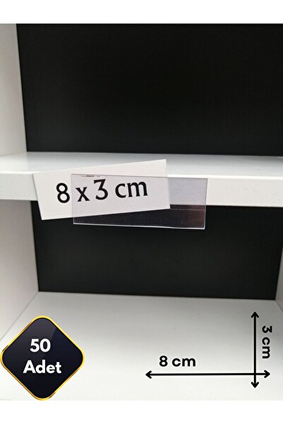 Global Türk 50 ad PVC Etiketlik isimlik Yapışkanlı Şeffaf Etiket Cebi 8x3 cm ...
