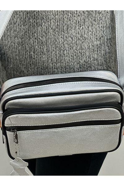 Deribag Γνήσιο δέρμα, Μεσαίο, Σταυρός ιμάντας, Γυναικεία Τσάντα ώμου, Λαμέ 23*18*8 cm
