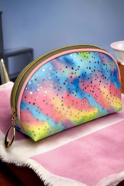 Aggu Bebe Stars Orta Boy Yıldız Baskılı Günlük Makyaj Çantası Pratik Çok Fonk...