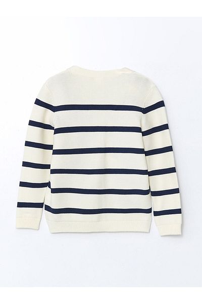 LC Waikiki Lcw Kids V-Neck Striped Boy's Knitwear Cardigan