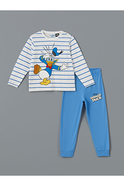 LC Waikiki LCW Kids Bisiklet Yaka Donald Duck Baskılı Erkek Çocuk Pijama Takım