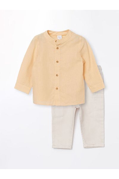 LC Waikiki Lcw Judge Collar Baby Boy Shirt and Pants 2 Pack