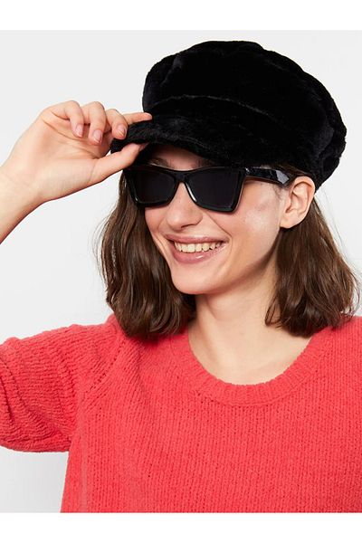 LC Waikiki Lcw Accessories Black Plush Women's Sailor Hat
