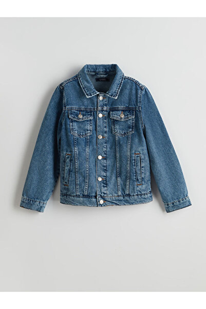 LC Waikiki Indigo Shirt Collar Boys' Jean Jacket