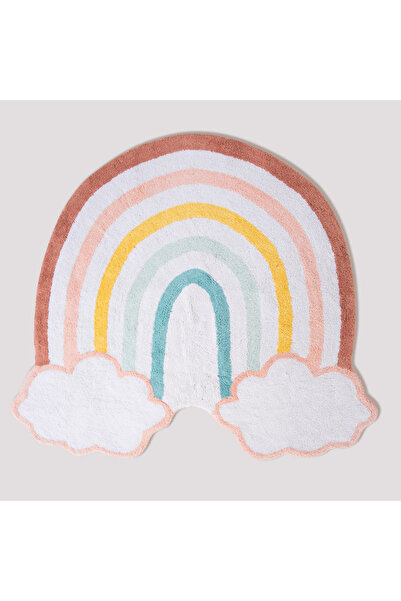 Chakra Rainbow Yıkanabilir Halı 140x130 Cm Desenli