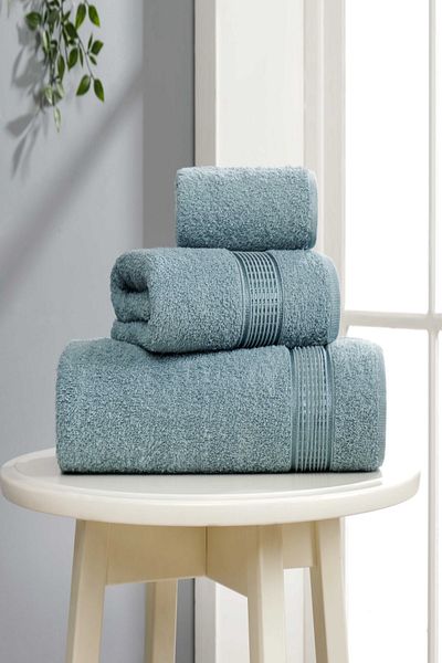 sternen glanz 3-Piece Cotton Ezgi Bath Towel Set