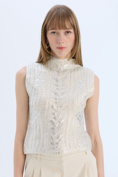 DeFacto Regular Fit Half Turtleneck Shiny Knitwear Pullover E5571AX24CW