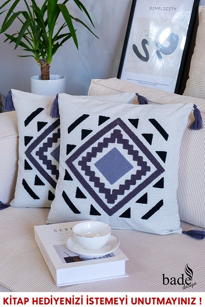 Bade Design 2-Piece Punch Embroidered Throw Pillow Pillow Covers - Very Preferred