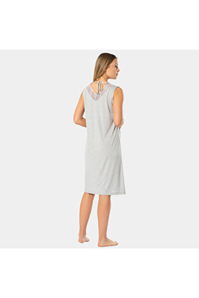 TÜREN Women's Lace V-Neck Nightgown 3285/Grey