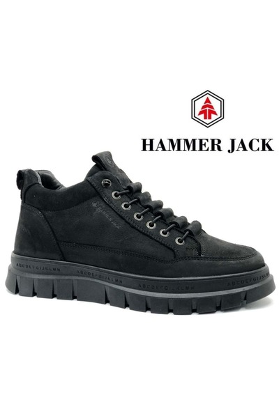 Hammer Jack 102-24867-M Alfy Δερμάτινες Casual Ανδρικές Μπότες ΜΑΥΡΟ