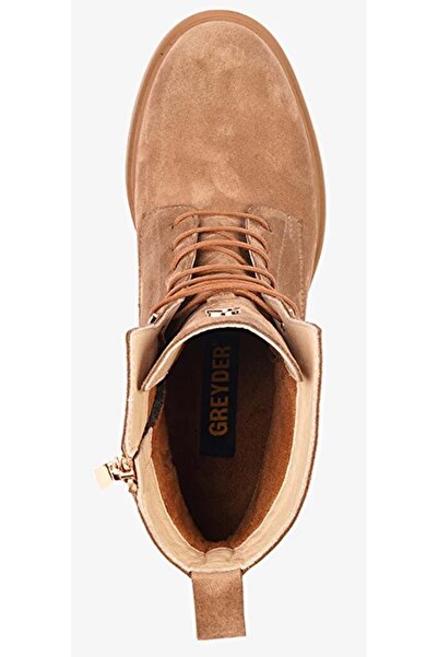 Greyder 59127 Zn Chic Heeled Leather Women's Boots Taba