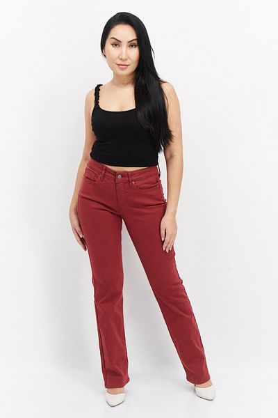 NYDJ Women Straight Fit Solid Stretchable Jeans, Red