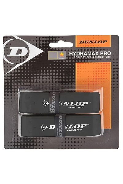 DUNLOP Dlop Hydramax Pro Badminton Grip, Black, 2-piece Blister, High-performance, Sweat Absorbent