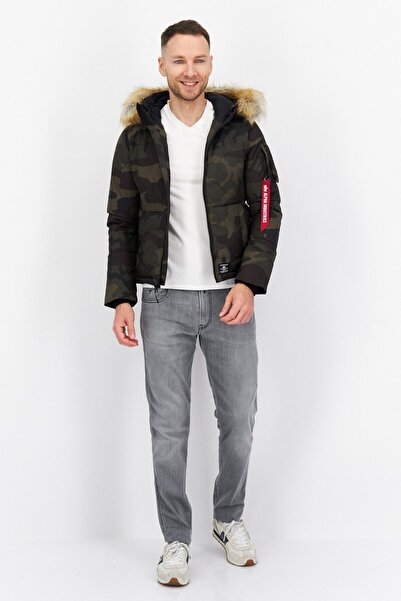 Alpha Industries Men Camouflage Parka Jacket, Olive Combo