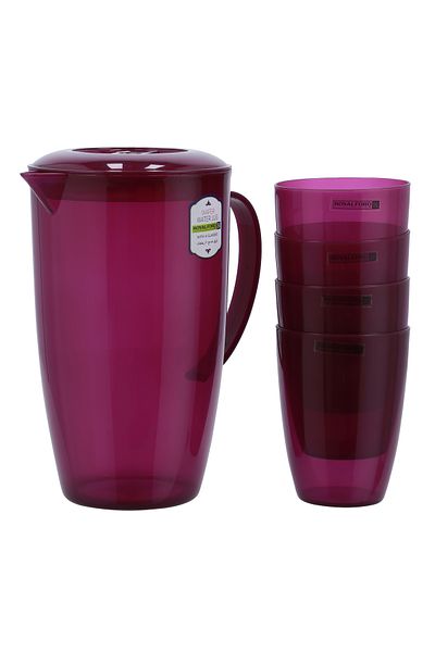 ROYALFORD 2-litre Wafer Water Jug With 4 Glasses Assorted Colors