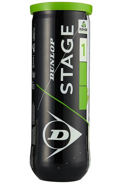 DUNLOP كرة تنس المرحلة 1 باللون الأخضر، 3 كرات، 601338