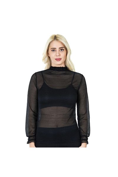 Narnuga Mi̇raxx Turtleneck Mesh Transparent Detailed Women's Undershirt 146