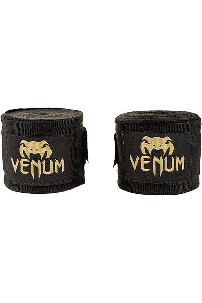 Venum Kontact Boxing Hand Wraps - Black/Gold, 180 in