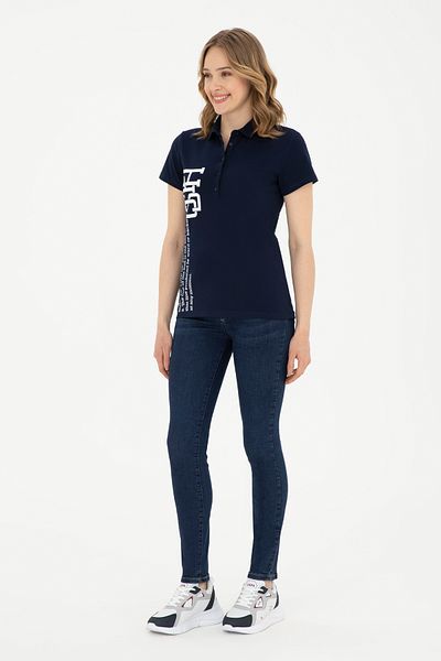 U.S. Polo Assn. Γυναικείο μπλουζάκι με λαιμόκοψη Navy Blue Polo