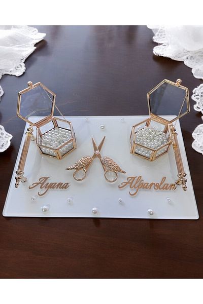 CyzHome Bonding Gold White Promise Tray