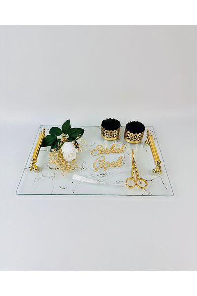CyzHome Fidelity Gold Patterned Promise Tray