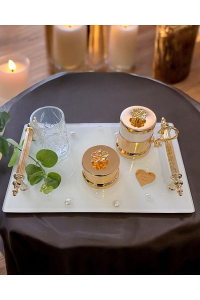 CyzHome Bonding Gold Promise Coffee Tray
